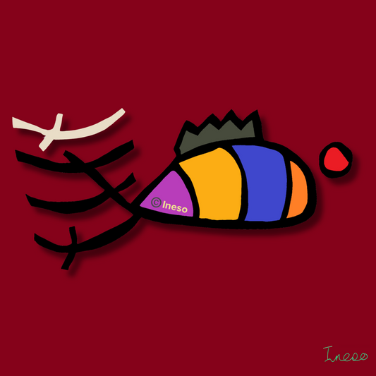 Basquiat’s Fish, 40 x 40cm, 2023